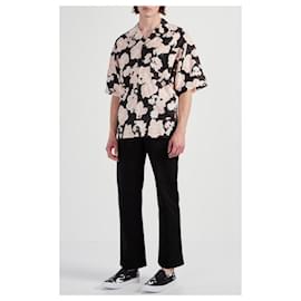 Alexander Mcqueen-Camisa de moda de hombre McQ McQueen con estampado de flores-Negro,Multicolor