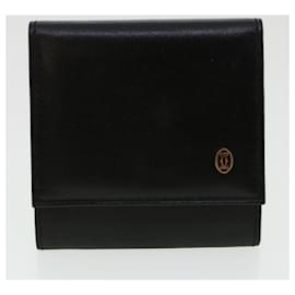 Cartier-CARTIER Coin Purse Leather 2set Black Brown Auth 33137-Brown,Black
