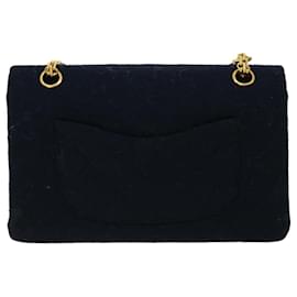 Chanel-CHANEL Matelasse 25 Shoulder Bag cotton Black CC Auth 33162-Black