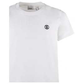 Burberry-T-shirt regular fit em cotone biologico-Branco