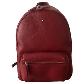 Sac à dos Montblanc en cuir rouge Rouge