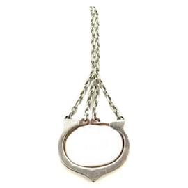 VINTAGE CARTIER LOGO C KEYRING IN STERLING SILVER GOLD KEY CHAIN RING Silvery