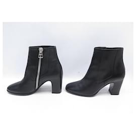 Balenciaga-BALENCIAGA SHOES BOOTS WITH HEEL 400350 37 BLACK LEATHER LOW BOOTS SHOES-Black