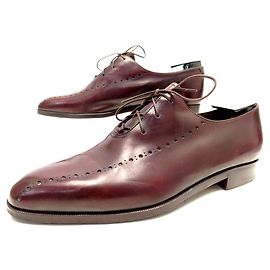 SCARPE ELEGANTI PERFORATE BERLUTI 7.5 41.5 Richelieu 3 SCARPE CON OCCHIELLI Bordò