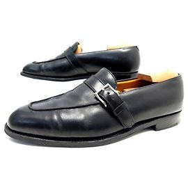 JOHN LOBB SHAW-SCHUHE 7E 41 SCHUHE SCHWARZE LEDERLOAFERS Schwarz