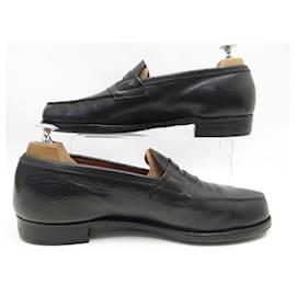 JM Weston-VINTAGE JM WESTON SHOES 180 Church´s Loafers 8.5b 42.5 FINE LEATHER PECARI SHOES-Black