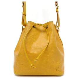 Louis Vuitton-VINTAGE LOUIS VUITTON NOE GM M HANDBAG59002 BLACK EPI LEATHER HAND BAG-Yellow