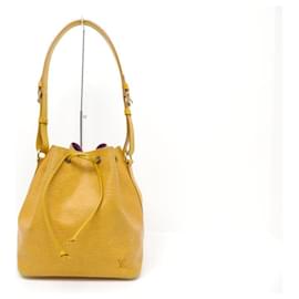 Louis Vuitton-VINTAGE LOUIS VUITTON NOE GM M HANDBAG59002 BLACK EPI LEATHER HAND BAG-Yellow