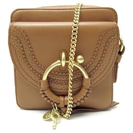 See by Chloé-NEW HANDBAG SEE BY CHLOE PETIT CAMERA JOAN LEATHER CAMEL LEATHER HAND BAG-Caramel