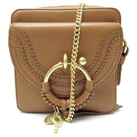 See by Chloé-NEUE HANDTASCHE SEE BY CHLOE PETIT CAMERA JOAN LEATHER CAMEL LEATHER HANDTASCHE-Karamell