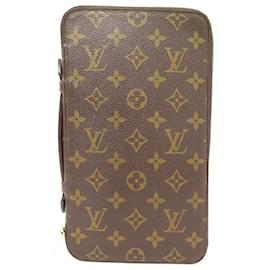 Louis Vuitton-VINTAGE LOUIS VUITTON TRAVEL ORGANIZER POUCH M60119 IN CANVAS MONOGRAM BAG-Brown