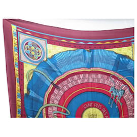 Hermès-HERMES CENT PLIS SHAWL SCARF OF THE MIAO HONORE 140 CM IN CASHMERE SCARF-Dark red