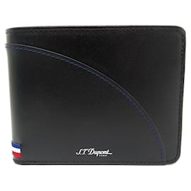 St Dupont-NEW ST DUPONT WALLET 8CC CHALLENGE MILLENNIUM 172002 BLACK LEATHER WALLET-Black