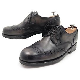 MASSGESCHNEIDERTE BERLUTI SCHUHE DERBY 41 41.5 GRAU GRAU PATINA LEDERSCHUHE Grau
