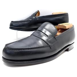 JM Weston-JM WESTON SHOES 180 7.5C 41 41.5 FIN BLACK LEATHER MOCCASIN LOAFERS SHOES-Black