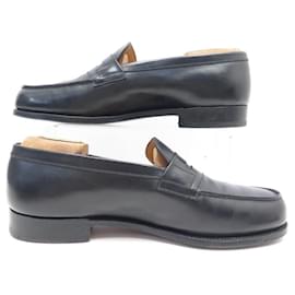 JM Weston-JM WESTON SHOES 180 7.5C 41 41.5 FIN BLACK LEATHER MOCCASIN LOAFERS SHOES-Black