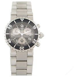 CHAUMET CHRONO CLASSE UM RELÓGIO 624 quartzo ct 36 RELÓGIO DE AÇO MM PALLADIE Prata