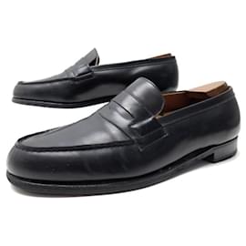 JM Weston-JM WESTON LOAFERS 180 10.5E 44.5 LARGE BLACK LEATHER LOAFERS SHOES-Black