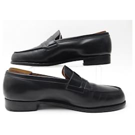 JM Weston-JM WESTON LOAFERS 180 10.5E 44.5 LARGE BLACK LEATHER LOAFERS SHOES-Black