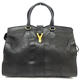 SAC A MAIN YVES SAINT LAURENT CHYC 275191 WEKEND 40CM CUIR NOIR HAND BAG Noir