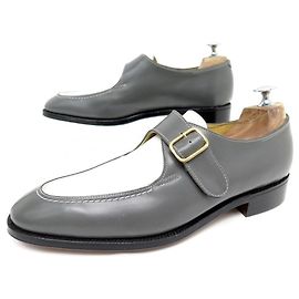 NOVOS SAPATOS MOCASSIM JOHN LOBB COM FIVELA 8E 42 MOCASSINOS DE COURO DE DOIS TONS Outro