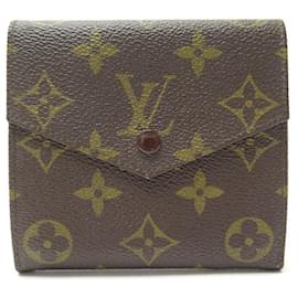 Louis Vuitton-NEW VINTAGE WALLET LOUIS VUITTON CURRENCY ELISE CANVAS MONOGRAM WALLET-Brown