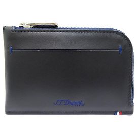 NEW ST DUPONT LINE D SLIM WALLET 184001 BLACK LEATHER + WALLET BOX Black
