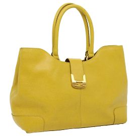 FENDI chameleon Tote Bag Cuero Amarillo Auth bs3051 Amarillo