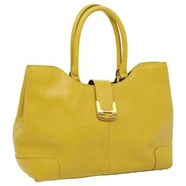Fendi-FENDI chameleon Tote Bag Leather Yellow Auth bs3051-Yellow