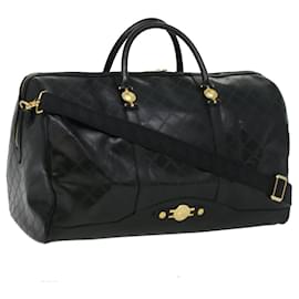 Versace-VERSACE Boston Bag Smalto 2Modo Black Auth ac1258-Nero