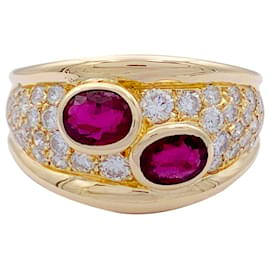inconnue-Ruby and diamond bandeau ring.-Other