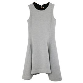 Christian Dior x Raf Simon Grey Vestido Scuba Jersey Cinza