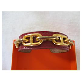 Hermès-Bracelet chaine d'ancre.-Bijouterie dorée