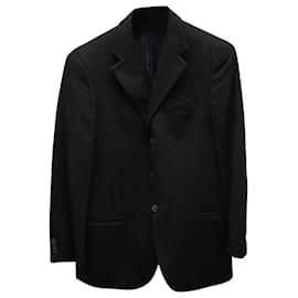 Armani-Armani Collezioni Single Breasted Blazer in Black Wool-Black