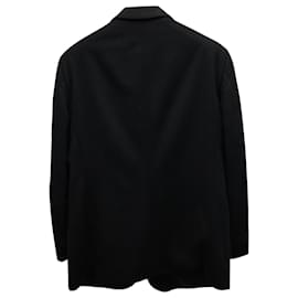 Armani-Armani Collezioni Blazer Monopetto in Lana Nera-Nero