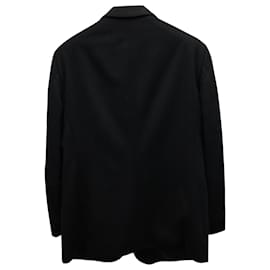 Armani-Armani Collezioni Blazer à simple boutonnage en laine noire-Noir