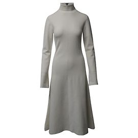 Vestido de malha de gola alta Joseph em seda branca Branco