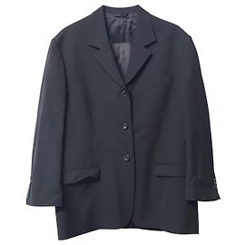 Acne Studios Einreihiger Anzugblazer aus schwarzem Polyester Schwarz