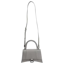 Balenciaga-Balenciaga Hourglass Shoulder Bag in White Leather -White
