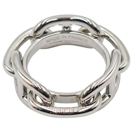 Hermès-Hermes Regate Schal 90 Ring aus silberfarbenem, palladiertem Messing-Silber