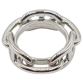 Hermès Hermes Regate Scarf 90 Ring in Silver Palladium-Plated Brass Silvery