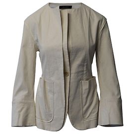 Blazer con risvolto foderato Isabel Marant in cotone écru Bianco