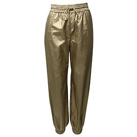 Zimmermann Rhythmic Drawstring Pants in Gold Viscose Golden Metallic