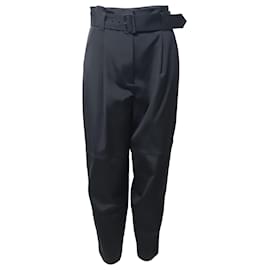 A.L.C-Pantalone ALC con cintura in acetato nero-Nero