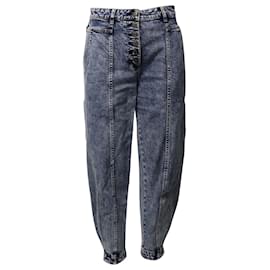 Ulla Johnson-Ulla Johnson Brodie High Rise Tapered Jeans in Blue Cotton-Blue