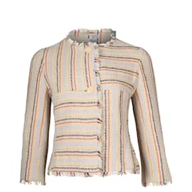 Chanel-Chanel vintage 2000 Jaqueta listrada em lã multicolorida-Multicor