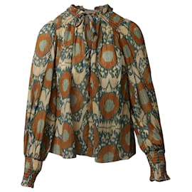 Ulla Johnson-Ulla Johnson Anita Printed Blouse in Multicolor Cotton-Multiple colors