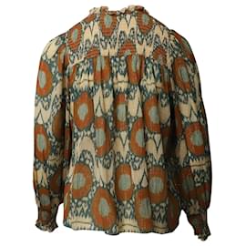 Ulla Johnson-Ulla Johnson Anita Printed Blouse in Multicolor Cotton-Multiple colors