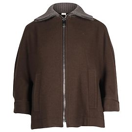 Chloé Chloe Oversized Zip Coat in Roasted Brown Wool Brown