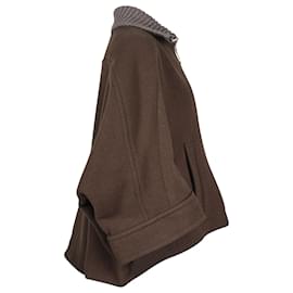 Chloé-Chloe Oversized Zip Coat in Roasted Brown Wool-Brown